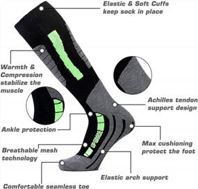 img 1 attached to Stay Warm And Cozy On The Slopes With High-Performance Merino Wool Ski Socks For Men, Women, And Kids!