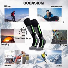 img 2 attached to Stay Warm And Cozy On The Slopes With High-Performance Merino Wool Ski Socks For Men, Women, And Kids!