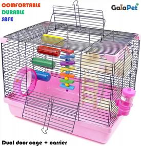 img 3 attached to GalaPet Hamster Habitat: Everything Your Dwarf Hamster Needs In One 18"X12.5"X13.5" Cage