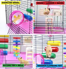 img 1 attached to GalaPet Hamster Habitat: Everything Your Dwarf Hamster Needs In One 18"X12.5"X13.5" Cage
