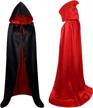 reversible black and red hooded cloak cape for halloween, christmas, cosplay, renaissance fair - graduatepro unisex vampire and witch costume logo