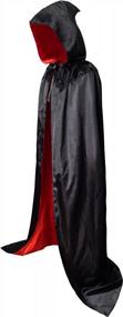 img 3 attached to Reversible Black And Red Hooded Cloak Cape For Halloween, Christmas, Cosplay, Renaissance Fair - GraduatePro Unisex Vampire And Witch Costume