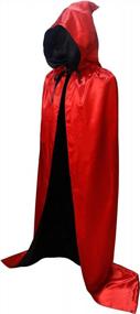 img 1 attached to Reversible Black And Red Hooded Cloak Cape For Halloween, Christmas, Cosplay, Renaissance Fair - GraduatePro Unisex Vampire And Witch Costume