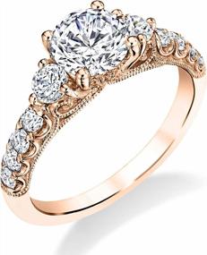 img 2 attached to 6 Stylish Moissanite Engagement Rings For Women In 10K, 14K, 18K Gold & Platinum Plated Silver