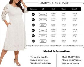 img 2 attached to 👗 Floral Lace Plus Size Midi Dress with Pockets for Party and Wedding