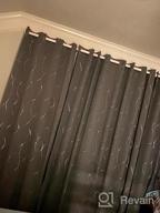 img 1 attached to Transform Your Living Room With Deconovo'S Sky Blue Noise-Reducing Blackout Curtains With Silver Wave Foil Print review by Alex Cassanova