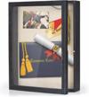 rustic wood shadow box display case 11x14 for awards, medals, photos, and memories - love-kankei shadow box frame with linen back in rustic black logo
