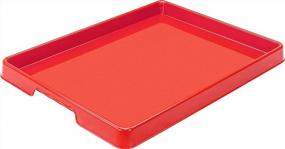 img 3 attached to 12-Pack Storex Large Craft &amp; Activity Tray - органайзер для пластиковых искусств и ремесел для красок, бусинок, слизи (00442E12C) - красный