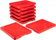 12-pack storex large craft & activity tray - plastic arts and crafts organizer for paint, beads, slime (00442e12c) - red logo