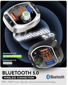 img 3 attached to 🚗 Enhanced Car Bluetooth FM Transmitter with Dual USB Ports, QC3.0 Fast Charging, Type-C PD, TF Card Slot - Hands Free Calls, Siri & Google Assistant Compatible