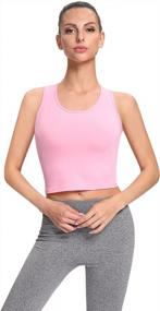 img 3 attached to Women'S 5-Pack Sleeveless Crop Tank Tops For Workouts & Running - Femdouce Racerback Sport Tanks!