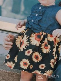 img 5 attached to Toddler Girl Outfits Sunflower Princess Dresses Denim Summer Sleeveless Jean Tutu Skirts Girls Kucnuzki