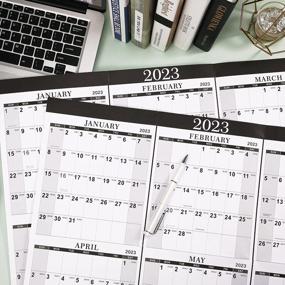 img 4 attached to Планируйте заранее с помощью годового настенного календаря на 2023 год, 34,4 "X 22,8" (открытый), плотная бумага, вертикальный и одна страница для организации - классический дизайн с юлианской датой