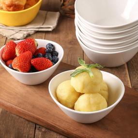 img 3 attached to 6-Piece Ceramic Bowls Set - 18 Ounces For Cereal, Salad, Dessert & Snack - KitchenTour White Bowls Collection