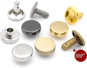 img 2 attached to 10 Sets Of High-Quality 10Mm Leather Rivets - Perfect For DIY Crafts (Gold, SC67)
