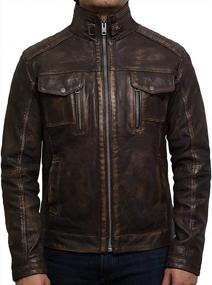img 3 attached to Mens Genuine Sheepskin Leather Jacket - Vintage Distressed Look | Brandslock