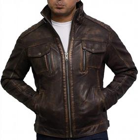 img 2 attached to Mens Genuine Sheepskin Leather Jacket - Vintage Distressed Look | Brandslock