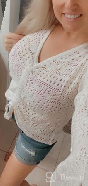 img 1 attached to Women'S Boho Off Shoulder Crochet Pullover Sweater - Saodimallsu review by Alicia Taylor