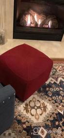 img 5 attached to H.VERSAILTEX Black Ottoman Cover - Stretch Slipcover For Round Storage Footrest Fitting 20"-23" Diameter Stools & Furniture Protectors