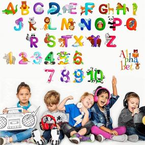 img 3 attached to 🌈 Colorful Alphabet and Number Wall Decals: Vibrant Animal ABC Stickers for Kindergarten, Classroom, Playroom & Baby Nursery Decor