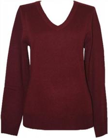 img 2 attached to Women'S Cashmere V-Neck Sweater By Shephe