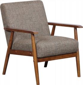 img 2 attached to Pulaski Home Comfort Mid Century Modern Accent Chair - Neutral Chestnut, 25" X 28" X 30.5