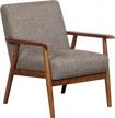 pulaski home comfort mid century modern accent chair - neutral chestnut, 25" x 28" x 30.5 logo