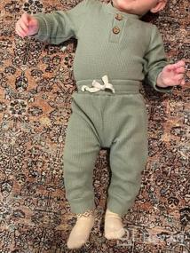 img 5 attached to Warm And Comfy: HZYKOK Unisex 2-Piece Knitted Cotton Romper And Pants Set For Newborns