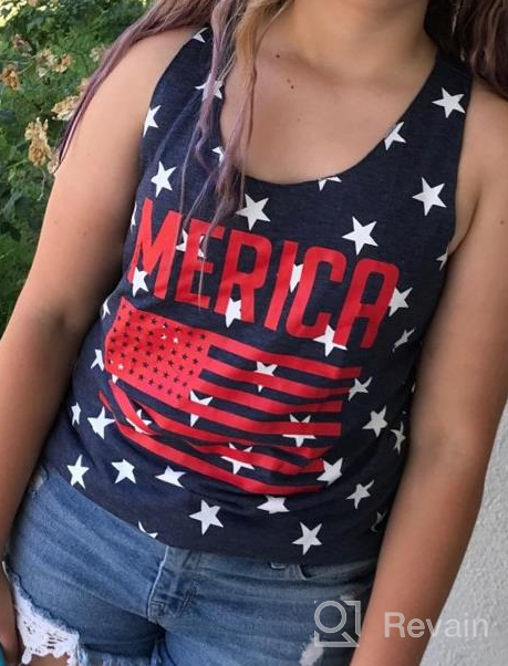 img 1 attached to Women'S USA Flag Tank Top: FAYALEQ 4Th Of July Patriotic Sleeveless Vest review by Rich Shankar