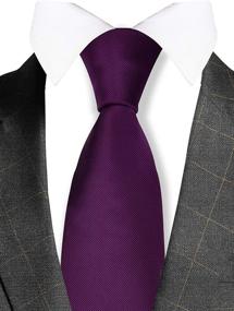 img 3 attached to GUSLESON Men'S Solid Color Necktie - Perfect For Weddings And Business With Gift Box Included