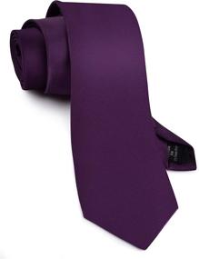 img 4 attached to GUSLESON Men'S Solid Color Necktie - Perfect For Weddings And Business With Gift Box Included