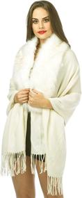 img 1 attached to Lucky Leaf Weather Luxurious Wrap1 White Women's Accessories : Scarves & Wraps