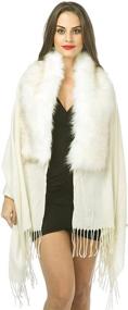 img 4 attached to Lucky Leaf Weather Luxurious Wrap1 White Women's Accessories : Scarves & Wraps