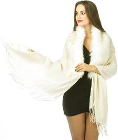 img 3 attached to Lucky Leaf Weather Luxurious Wrap1 White Women's Accessories : Scarves & Wraps