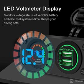 img 3 attached to 🔌 Gerguirry USB Charger Color Screen Alarm Voltmeter: Waterproof 12V Dual Power Adapter Outlet DIY Kit with Dual USB Ports for Car Boat Marine