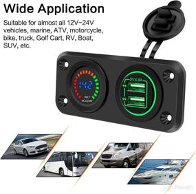 img 1 attached to 🔌 Gerguirry USB Charger Color Screen Alarm Voltmeter: Waterproof 12V Dual Power Adapter Outlet DIY Kit with Dual USB Ports for Car Boat Marine