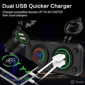 img 2 attached to 🔌 Gerguirry USB Charger Color Screen Alarm Voltmeter: Waterproof 12V Dual Power Adapter Outlet DIY Kit with Dual USB Ports for Car Boat Marine