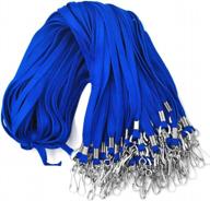 lanyards 100 pack blue lanyards with swivel hook clips for id name badge holder logo