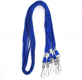 img 1 attached to Lanyards 100 Pack Blue Lanyards With Swivel Hook Clips For ID Name Badge Holder