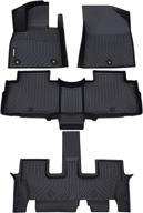 🔥 premium quality jdmon all weather floor mats for hyundai palisade (2020-2023): full set black, custom fit 3 row car floor liner логотип