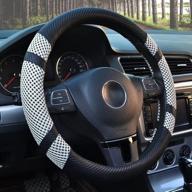 🚗 enhanced grip with eepirr carbon fiber steering wheel covers - universal fit 14.75 inch for men and women - anti-slip microfiber interior accessory for auto cars логотип