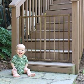 img 3 attached to 🚪 Outdoor Stairway Special Baby/Pet Gate - Brown Color