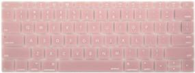 img 4 attached to Силиконовый чехол для клавиатуры MOSISO: защитный чехол для MacBook Pro 13" и MacBook 12" - розовый кварц