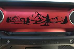 img 1 attached to 🏔️ Bogar Tech Designs - Dashboard Glove Box Vinyl Decal Sticker for Wrangler and Gladiator with Mountain Scene, Matte Black - Enhanced SEO