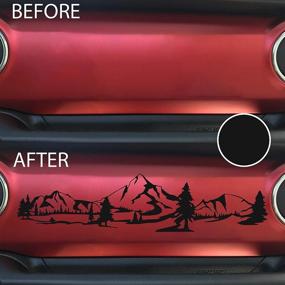 img 3 attached to 🏔️ Bogar Tech Designs - Dashboard Glove Box Vinyl Decal Sticker for Wrangler and Gladiator with Mountain Scene, Matte Black - Enhanced SEO