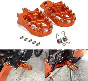 img 3 attached to 🏍️ Orange Motorcycle Footpegs for SX65, SX85, SX125, SX250, EXC125, EXC250, XCF350, XCF450, FREERIDE250F, 1290SUPER ADVENTURE, TC65, TC85, TC125, TC250, TE150 - Footrest Pedals