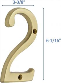 img 3 attached to Polished Brass 6" QCAA Forged Brass House Number 2
