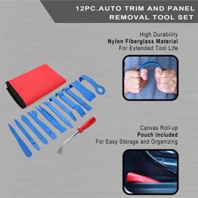 img 3 attached to 🛠️ Versatile 12-Piece Pry Bar and Removal Tool Kit for Auto Trim, Panel, Dashboard, Molding, Audio/Radio & Upholstery - Non-Scratch Nylon Fiber, Storage Pouch Included