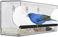 🐦 multi-functional acrylic glass bird feeder and window mount: pet monitoring, security camera holder, planter, organizer logo