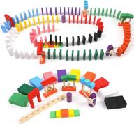 108pcs bigotters wooden domino blocks set - educational toys for boys girls birthday gift party favor logo